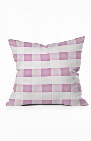 Purple Plaid Large Outdoor Throw Pillow