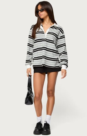 Renya Striped Long Sleeve Polo Top image number 5