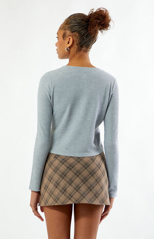 Rowan Waffle Knit Button Front Long Sleeve Top image number 5