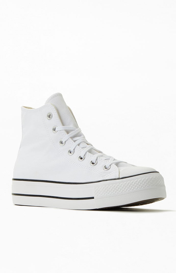 Platform high on sale top converse white