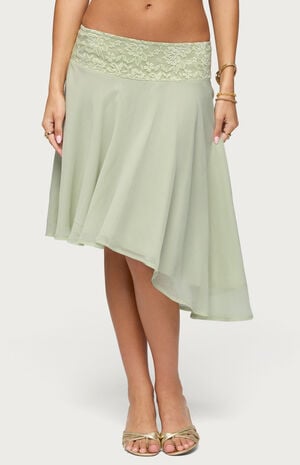 Evia Lace Asymmetric Midi Skirt image number 1