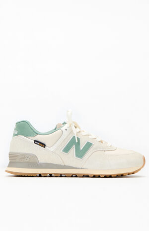 White & Green 574 Sneakers image number 1