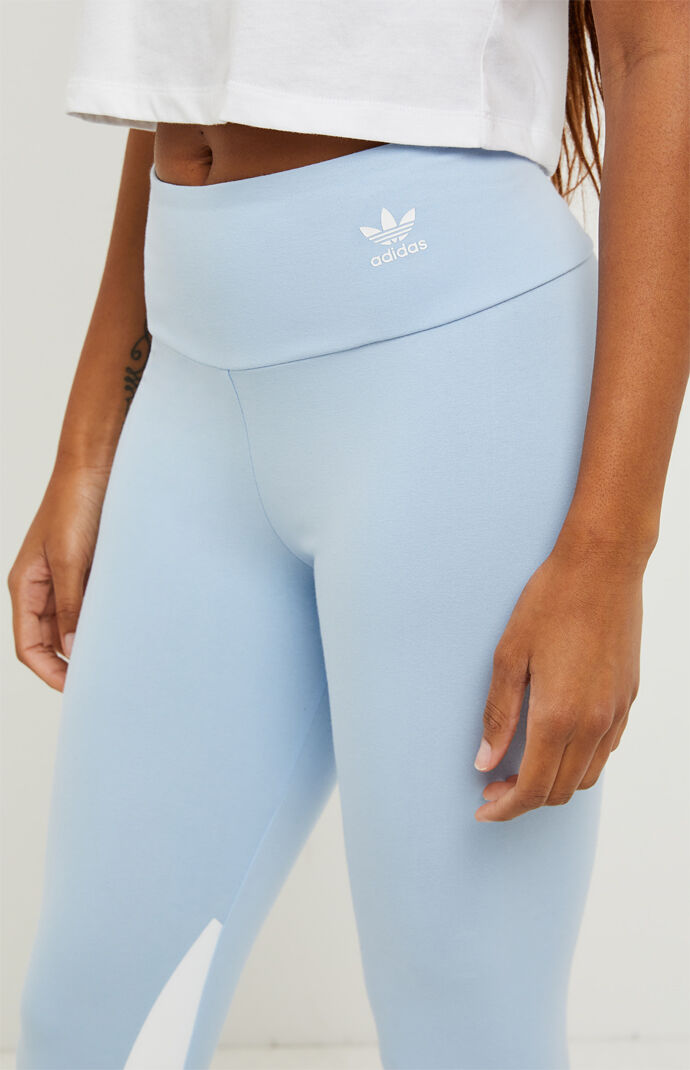 adidas Light Blue Large Logo Leggings 