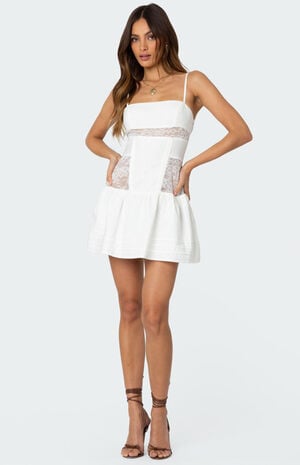 Lacey Linen Look Mini Dress image number 4