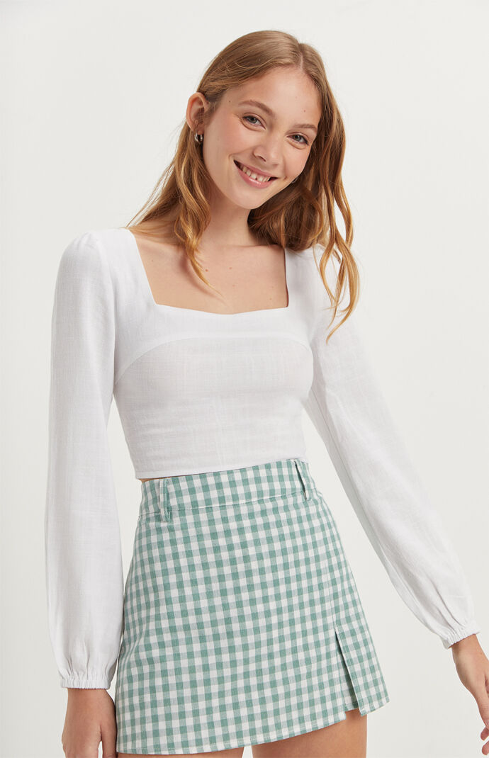 Long Sleeve Square Neck Top