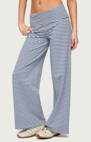 Petite Lilah Striped Fold Over Pants image number 2