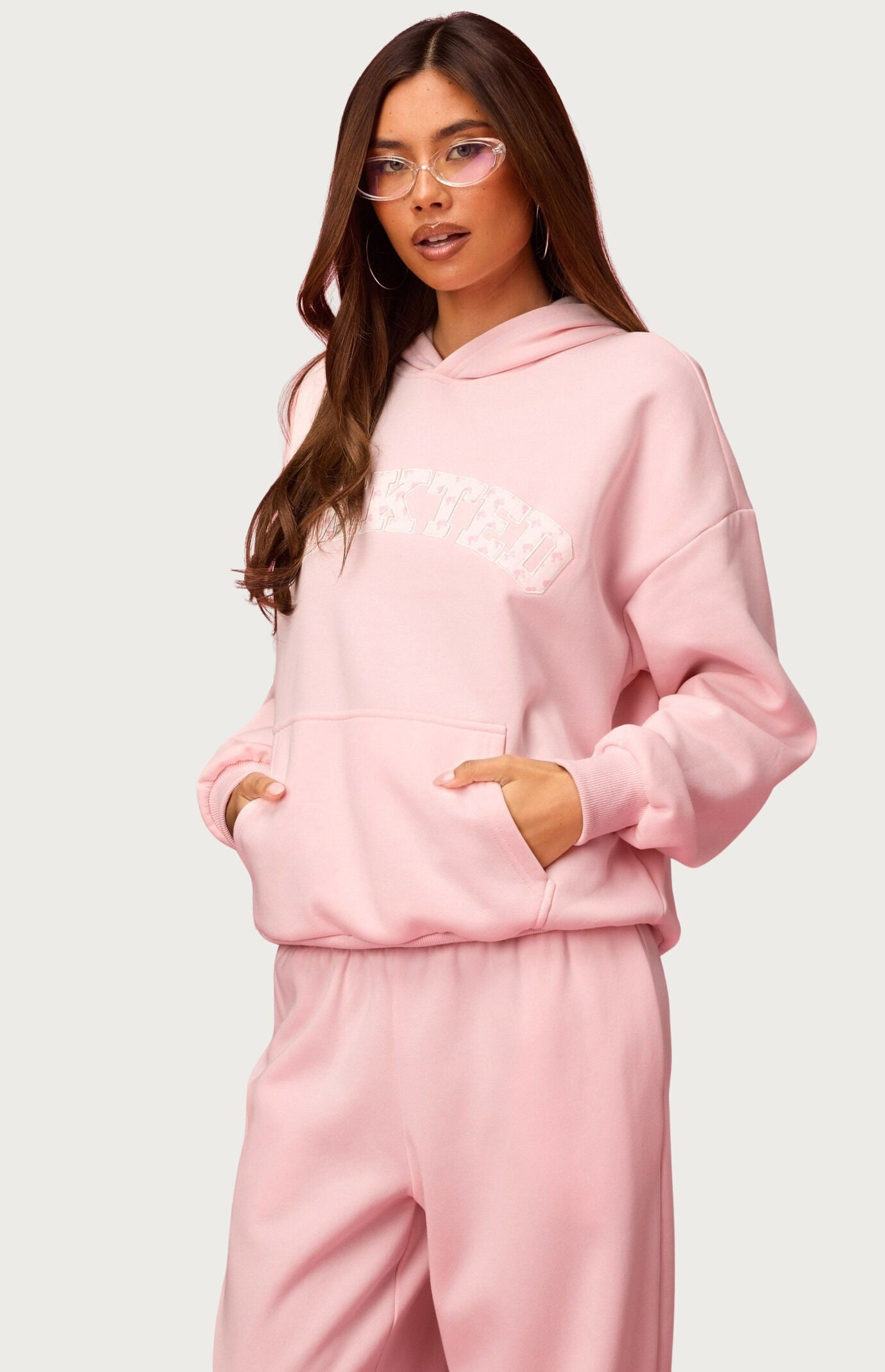 Edikted Hearts Barbie Oversized Hoodie