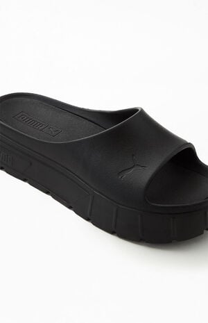 Women's Black Mayze Stack Injex Slide Sandals image number 6