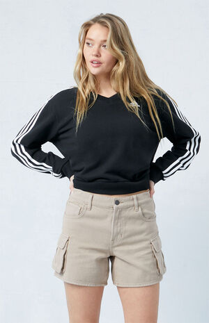 Gray Mid Rise Cargo Shorts image number 1