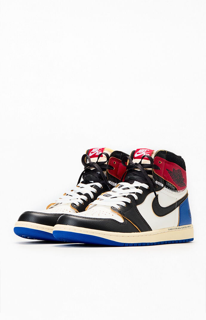 Air Jordan 1 x Fragment Design Union LA Retro High OG Varsity Red Sport Royal Shoes