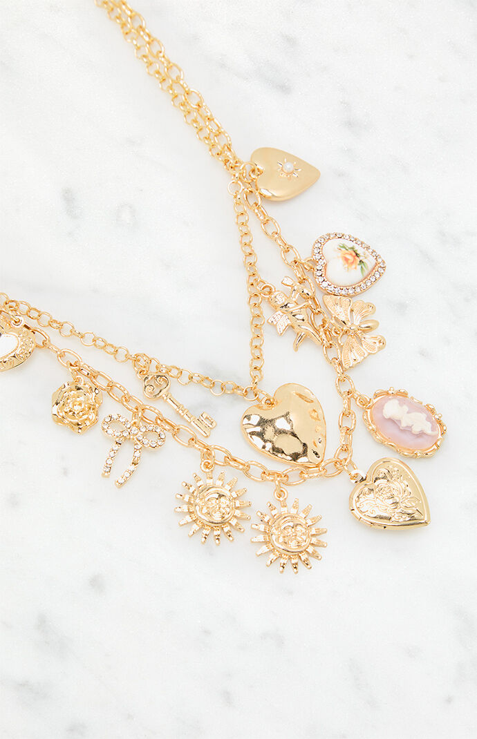 LA Hearts Holly Layered Charm Necklace