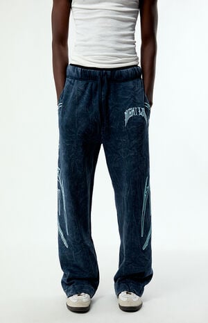 x Pacsun Washed Navy Night Moon Baggy Sweatpants image number 1