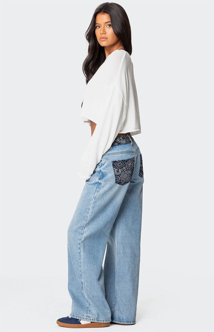 ★★Adairs★★ xxenia patchwork straight leg jeans blue jean NEW FREE PEOPLE Sz 27 AZALEA PATCHWORK JEANS | eBay