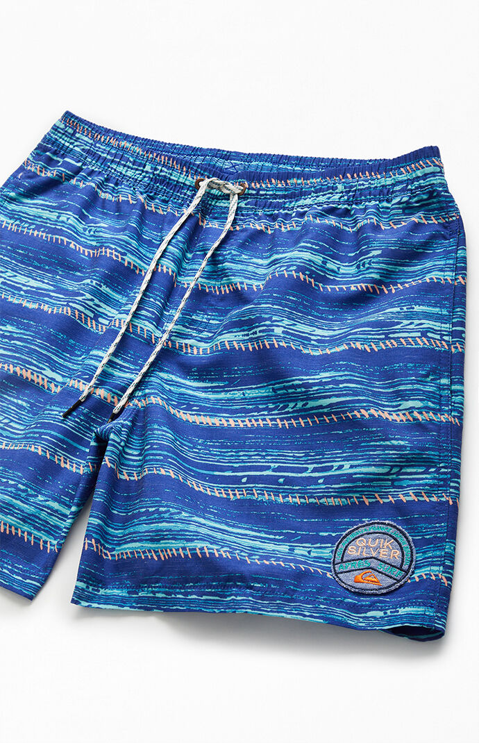 Ethnic Print 16.5" Swim Trunks
