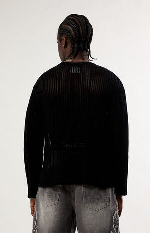 Sunset Open Knit Crew Neck Sweater image number 3