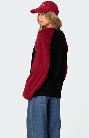 Oversized Raglan Long Sleeve T-Shirt image number 3