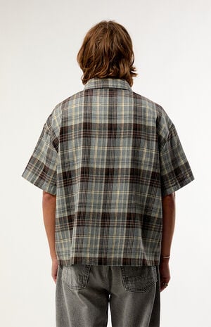 Blue Plaid Woven Flannel Shirt image number 4