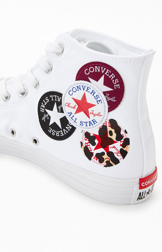 Converse White Chuck Taylor All Star Multi Logo High Top Shoes Pacsun