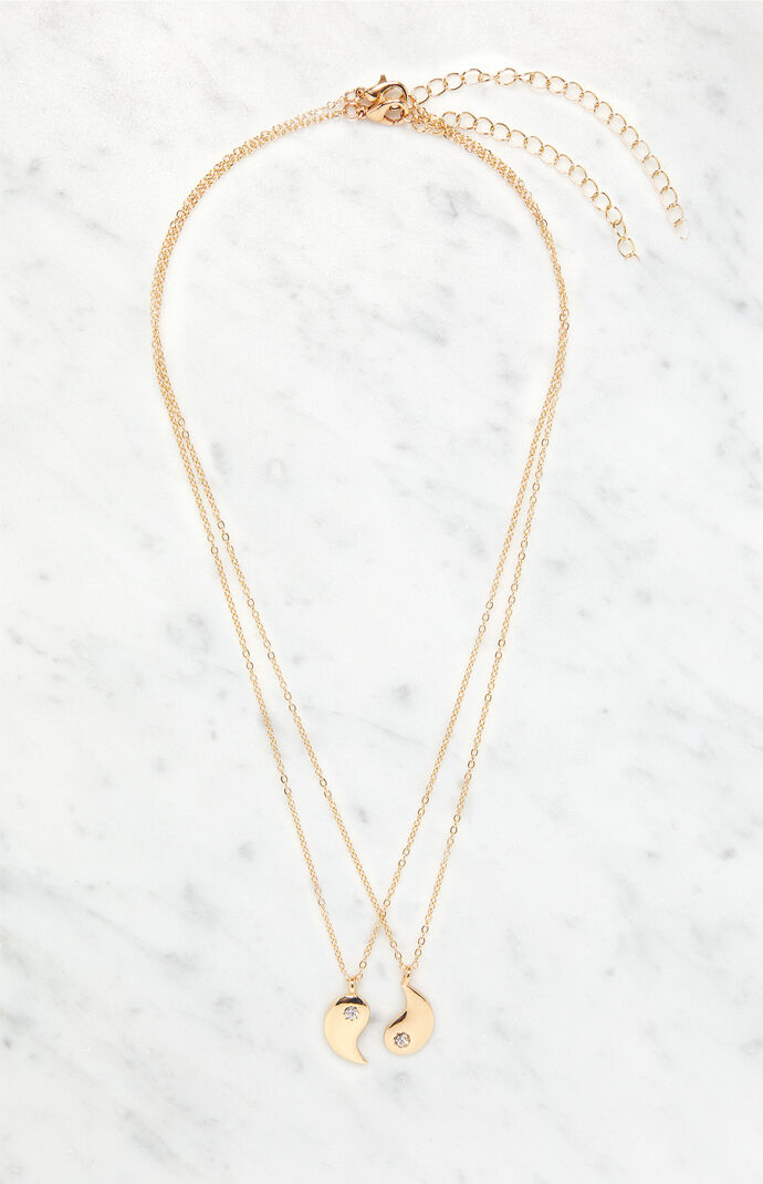 2 Pack Gold Yin & Yang Necklace