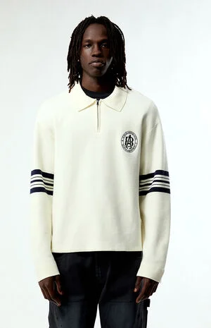Varsity Stripe Half Zip Sweater image number 1