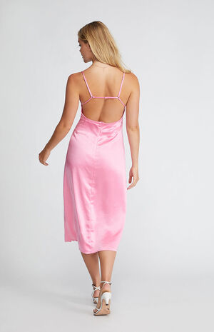 Satin Bustier Midi Dress image number 4