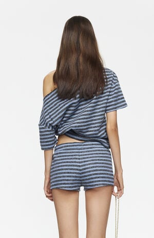 Wildlands Grey & Blue One Shoulder Top image number 3