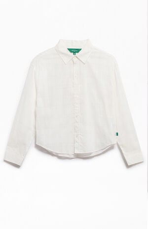 by Pacsun Grid Cropped Boxy Long Sleeve Shirt image number 2