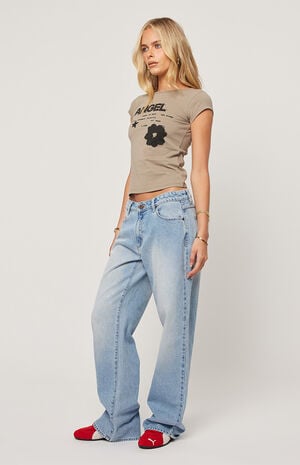 99 Kaia Worn Low Rise Baggy Jeans image number 3