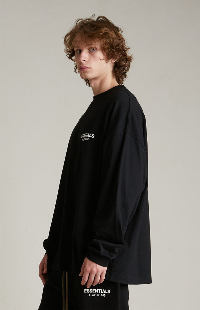 Fear of God Essentials Black Long Sleeve T-Shirt | PacSun