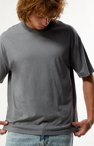 Gray Basic Oversized T-Shirt image number 2