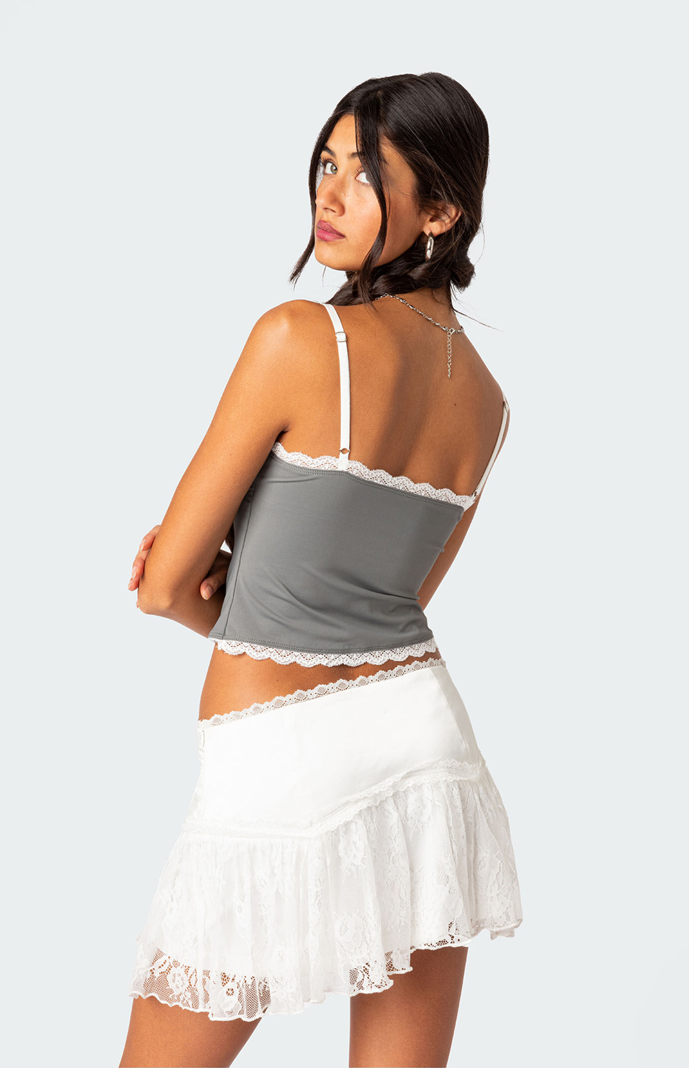 Edikted Tuesday Textured Lace Tank Top XS - 323 requests