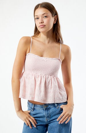 Ruched Bow Tie Babydoll Top image number 2