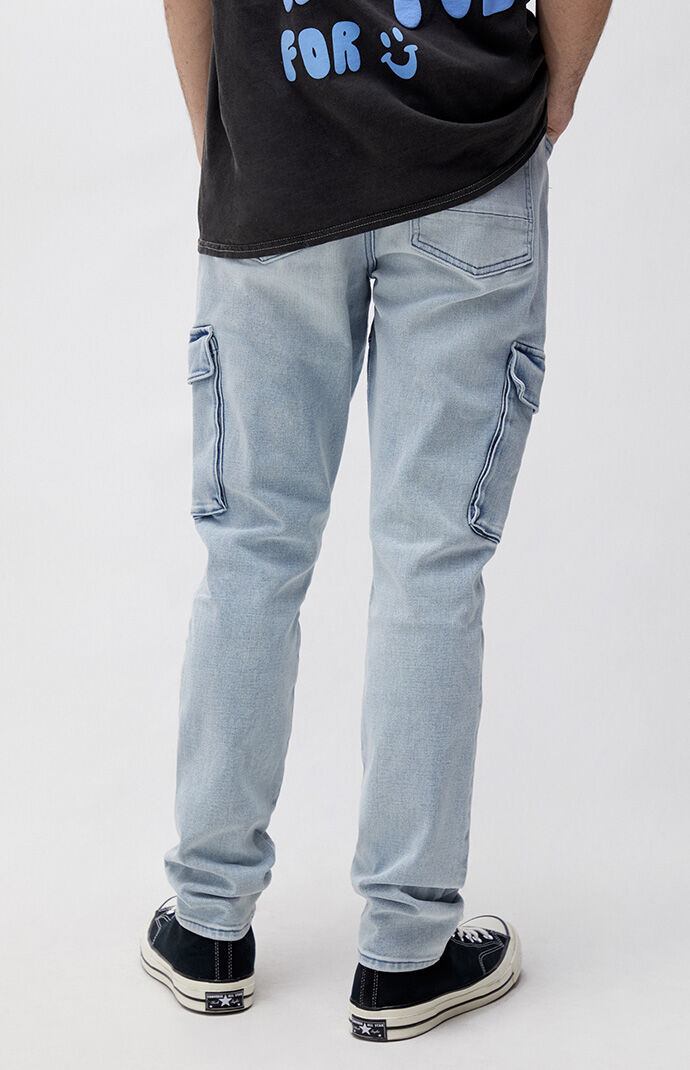 PacSun Eco Light Indigo Wash Slim Cargo 