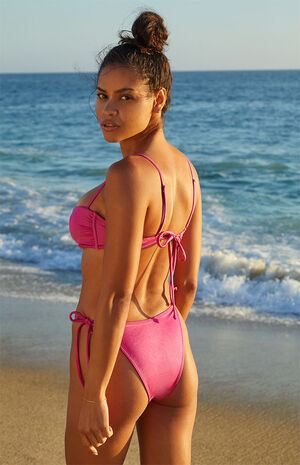 Eco Pink Sunrise Tie Side Bikini Bottom image number 4