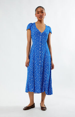 Elodie Floral Cap Sleeve Midi Dress image number 1