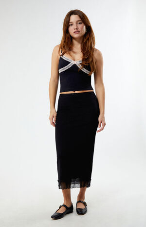 Layered Mesh Midi Skirt image number 1