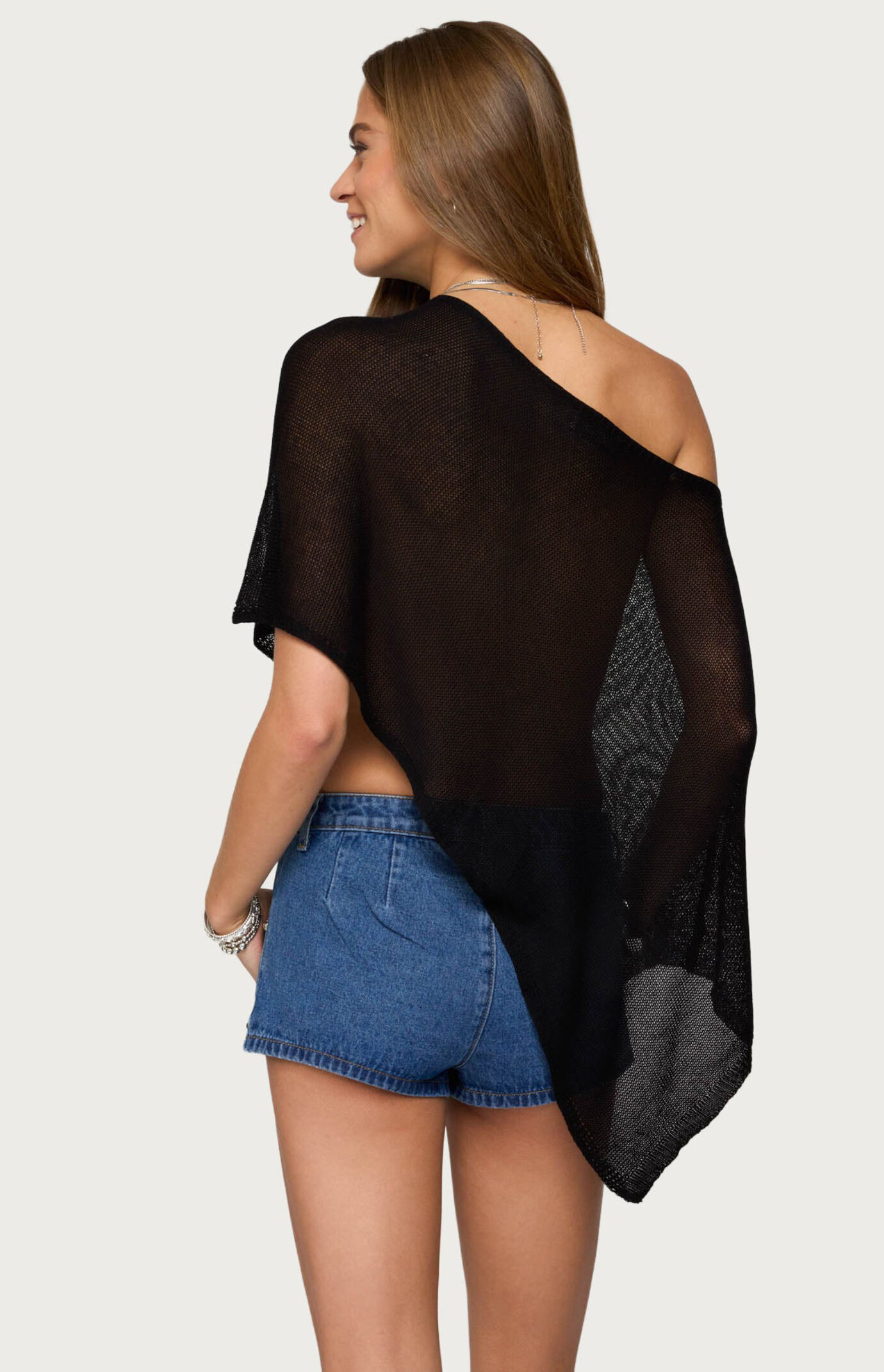 Edikted Azalia Asymmetric Knit Poncho | Pacsun