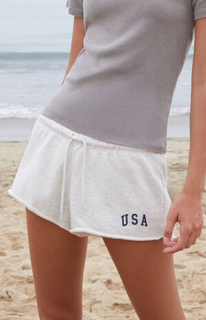 Silver USA Sweat Shorts image number 2