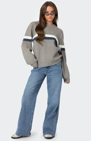 Nautical Striped Oversized Sweater Nautical Striped Oversized Sweater image number 2