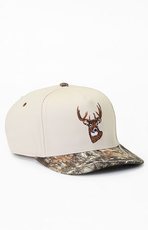 Camo Vintage Deer Edge Snapback Hat image number 1