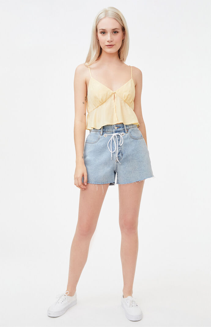 Button Front Cami Tank Top