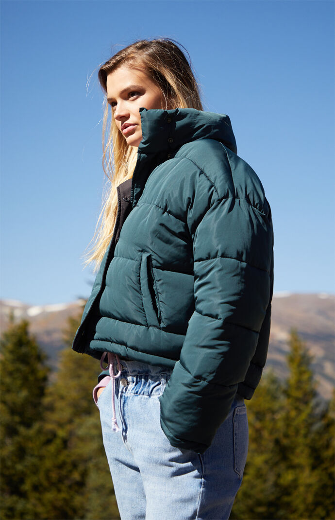 La Hearts Nylon Puffer Jacket Pacsun