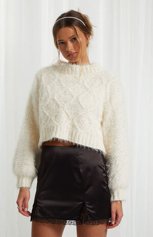 Satin Lace Mini Skirt image number 2