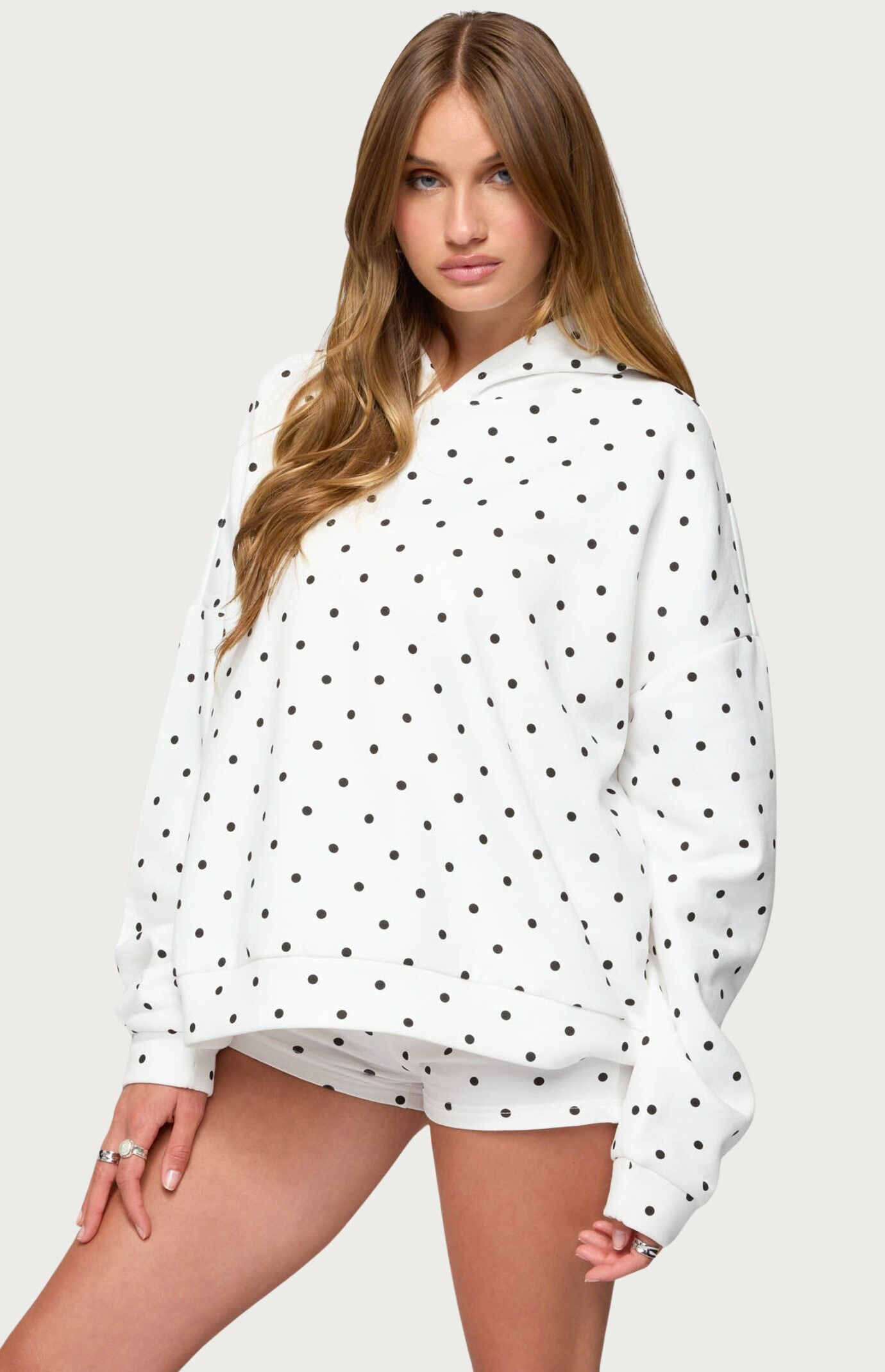 Edikted Chelsie Polka Dot Hoodie | Pacsun