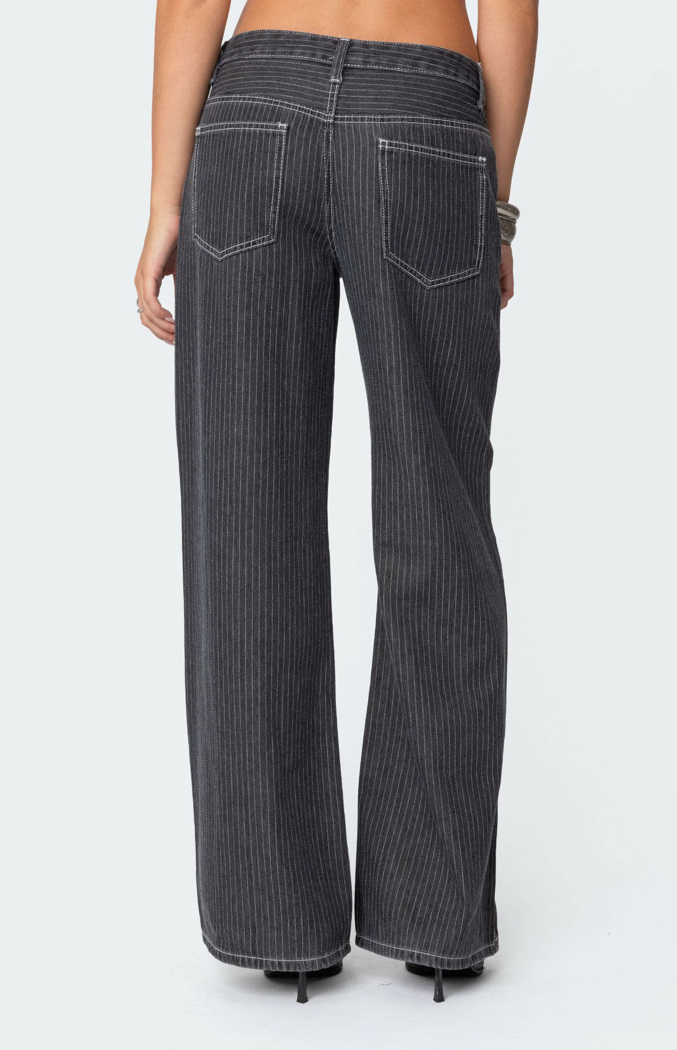 Edikted Pinstripe Low Rise Jeans PacSun