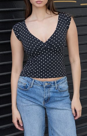 Black Amara Polka Dot Tank Top image number 1