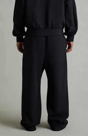 Vintage Black Lounge Fleece Baggy Sweatpants image number 6