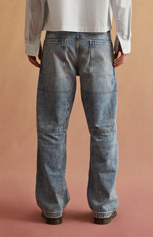 Light Blue Back Panel Baggy Jeans image number 3