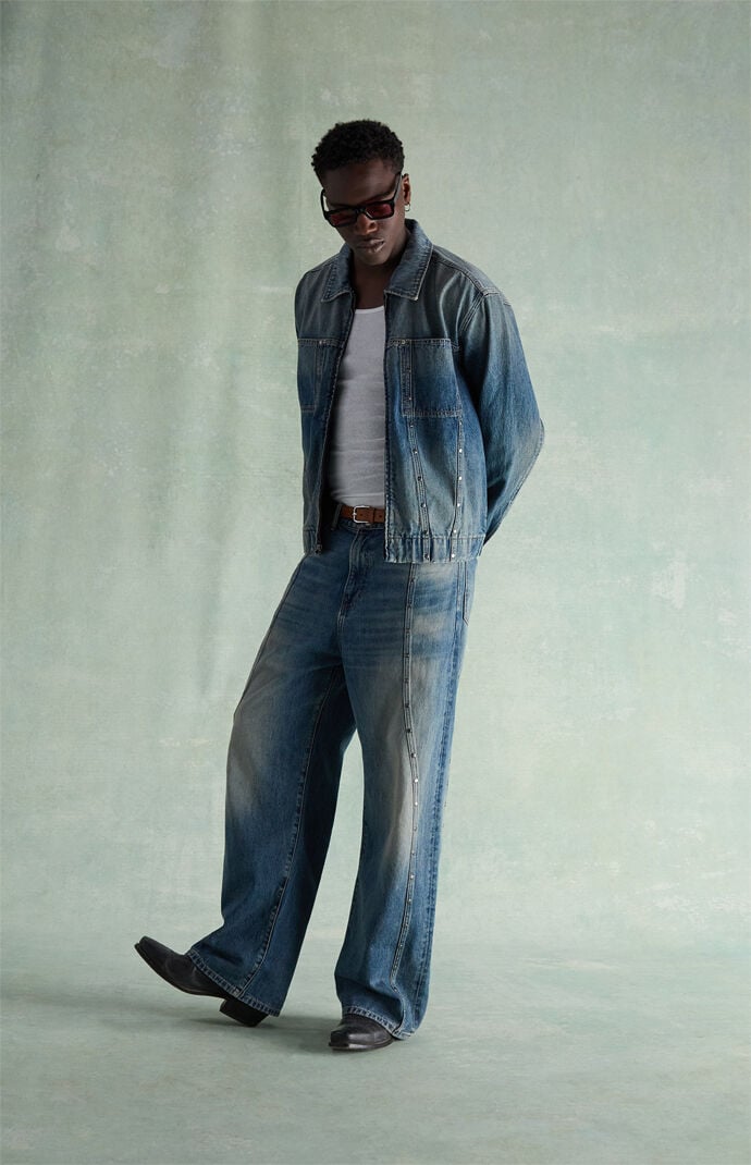 RARE DNM EDIT Medium Blue Studded Denim Jacket