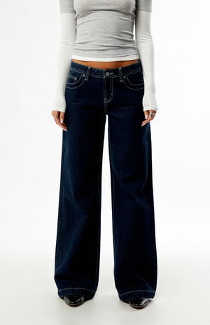 Casey Low Rise Baggy Jeans Dark Blue Contrast Stitch image number 1